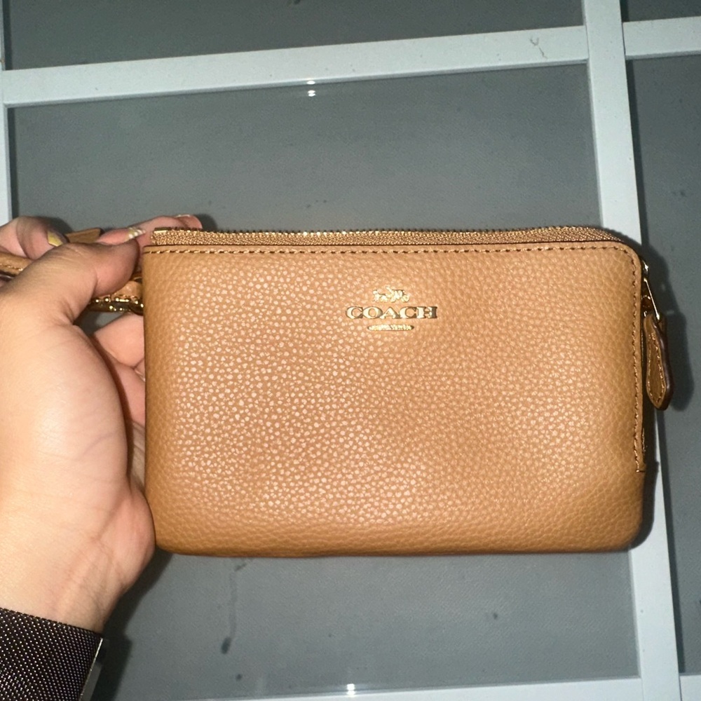 Coach double zipper Wristlit